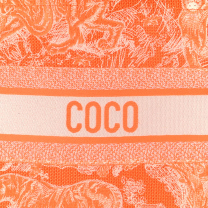 Christian Dior Canvas Embroidered Medium Dioriviera Toile De Jouy Book Tote Orange 10 of 10