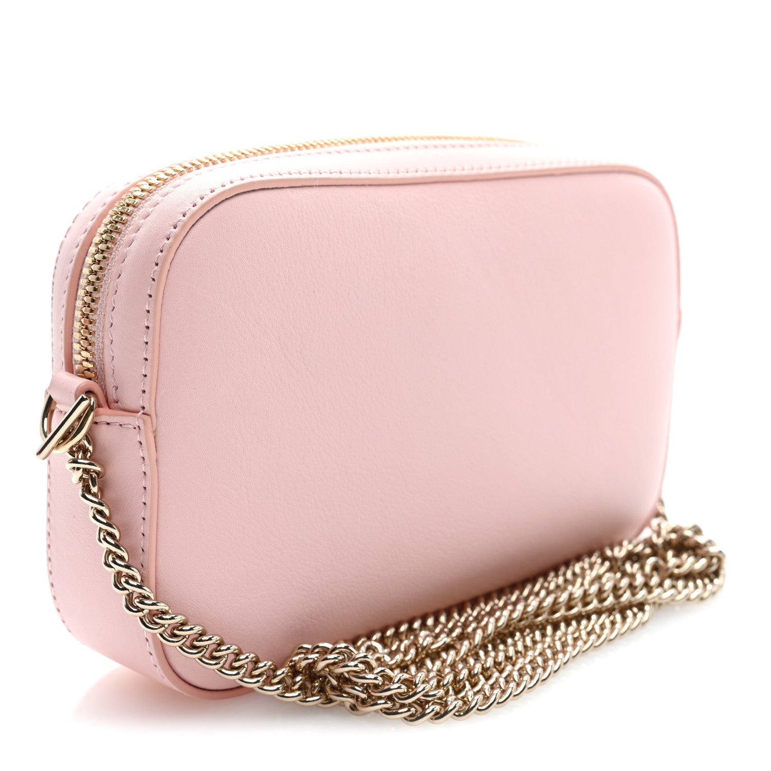 Gucci Dollar Calfskin Enamel Super Mini GG Marmont Chain Shoulder Bag  Light Pink Blue 3 of 9
