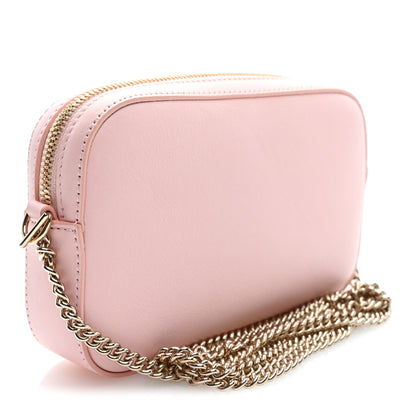 Gucci Dollar Calfskin Enamel Super Mini GG Marmont Chain Shoulder Bag  Light Pink Blue 3 of 9