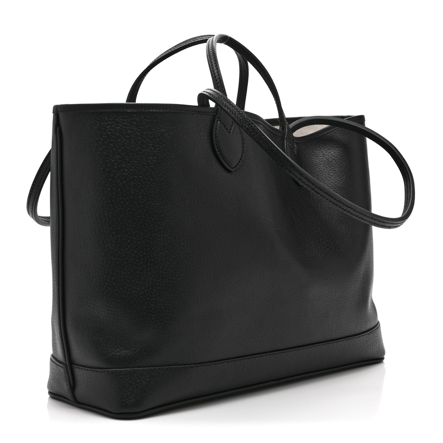 Textured Dollar Calfskin Medium Ophidia Shoulder Tote Bag Black