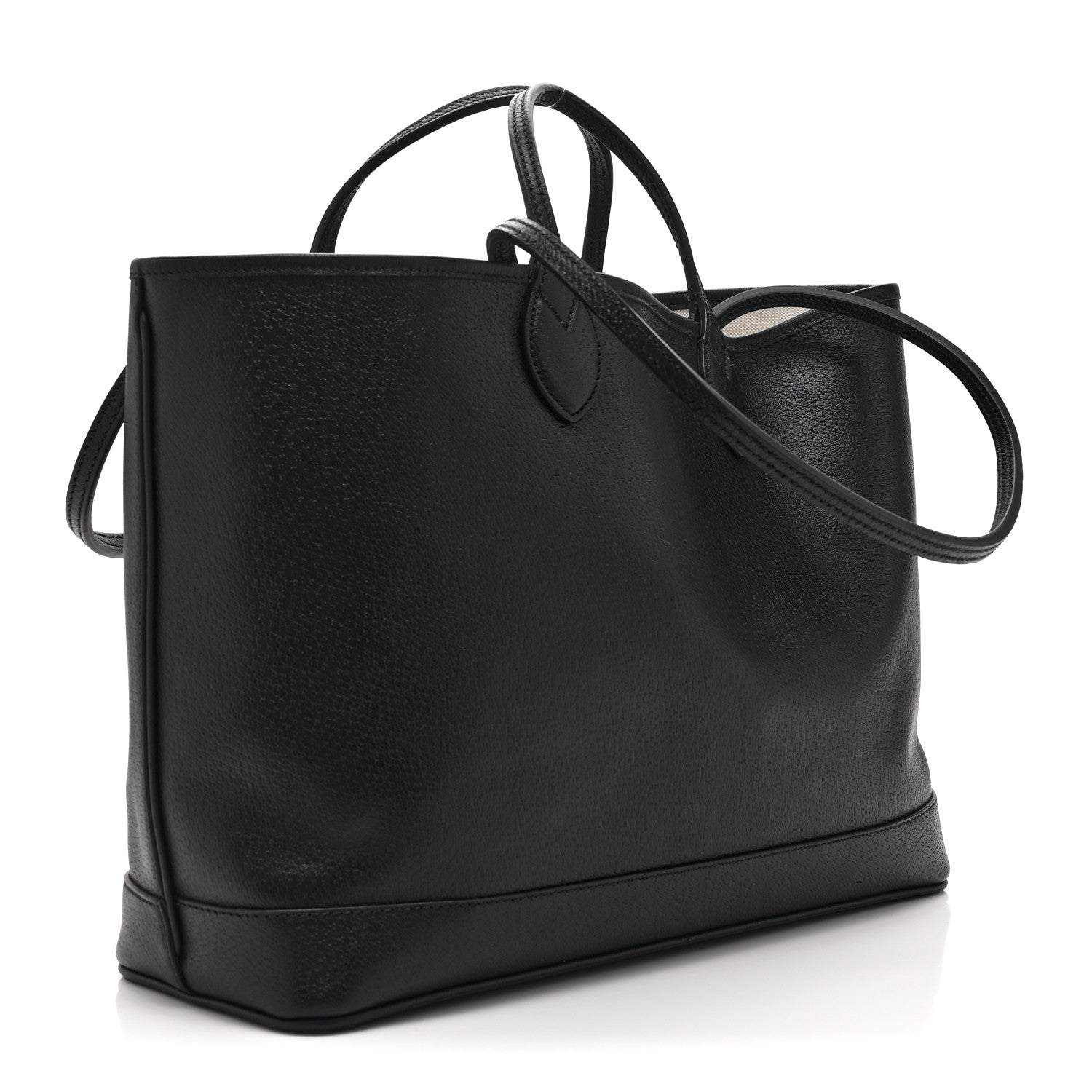 Gucci Textured Dollar Calfskin Medium Ophidia Shoulder Tote Bag Black 3 of 10