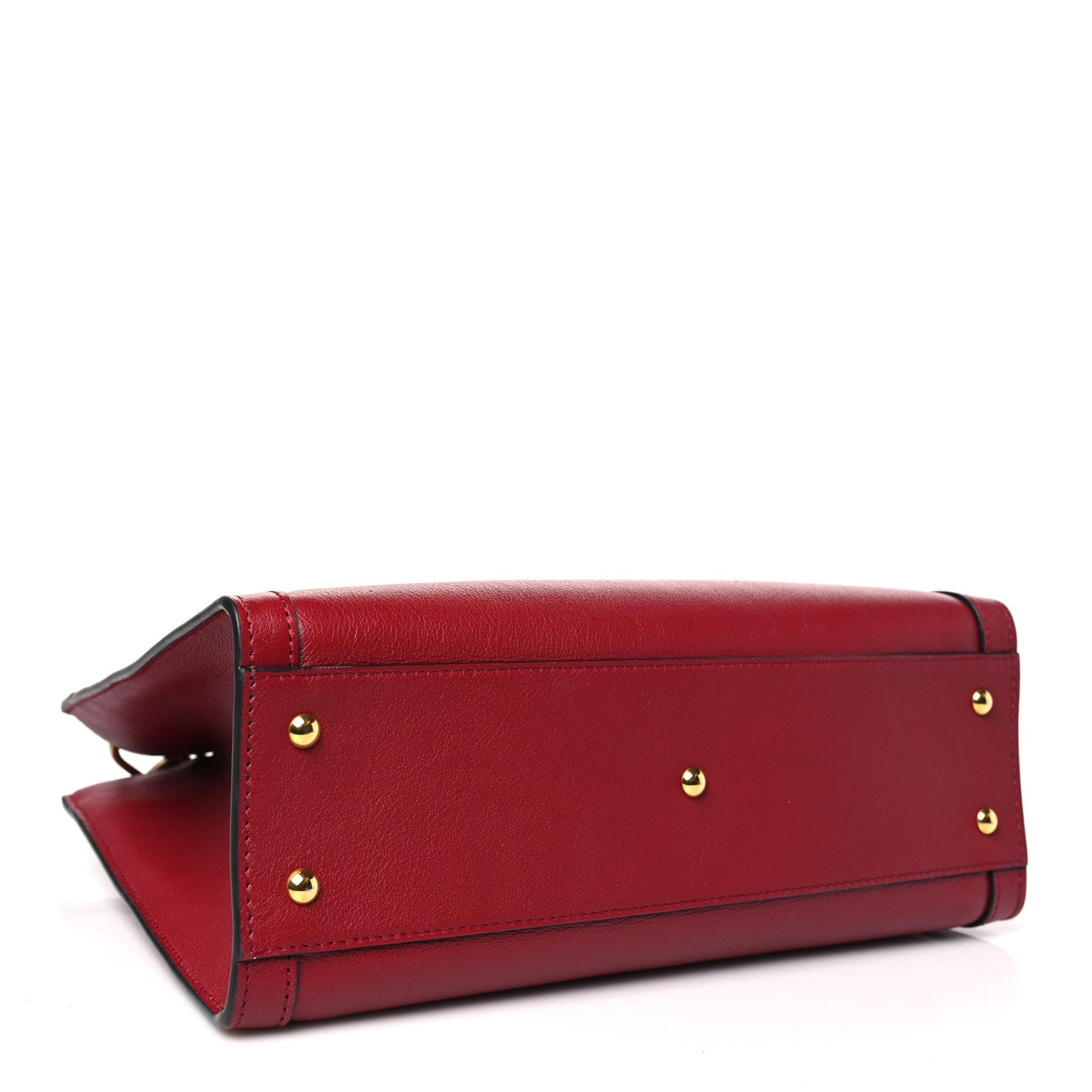 Wonka Grain Calfskin Small Diana Tote Bag Dark Red Orange Fluo