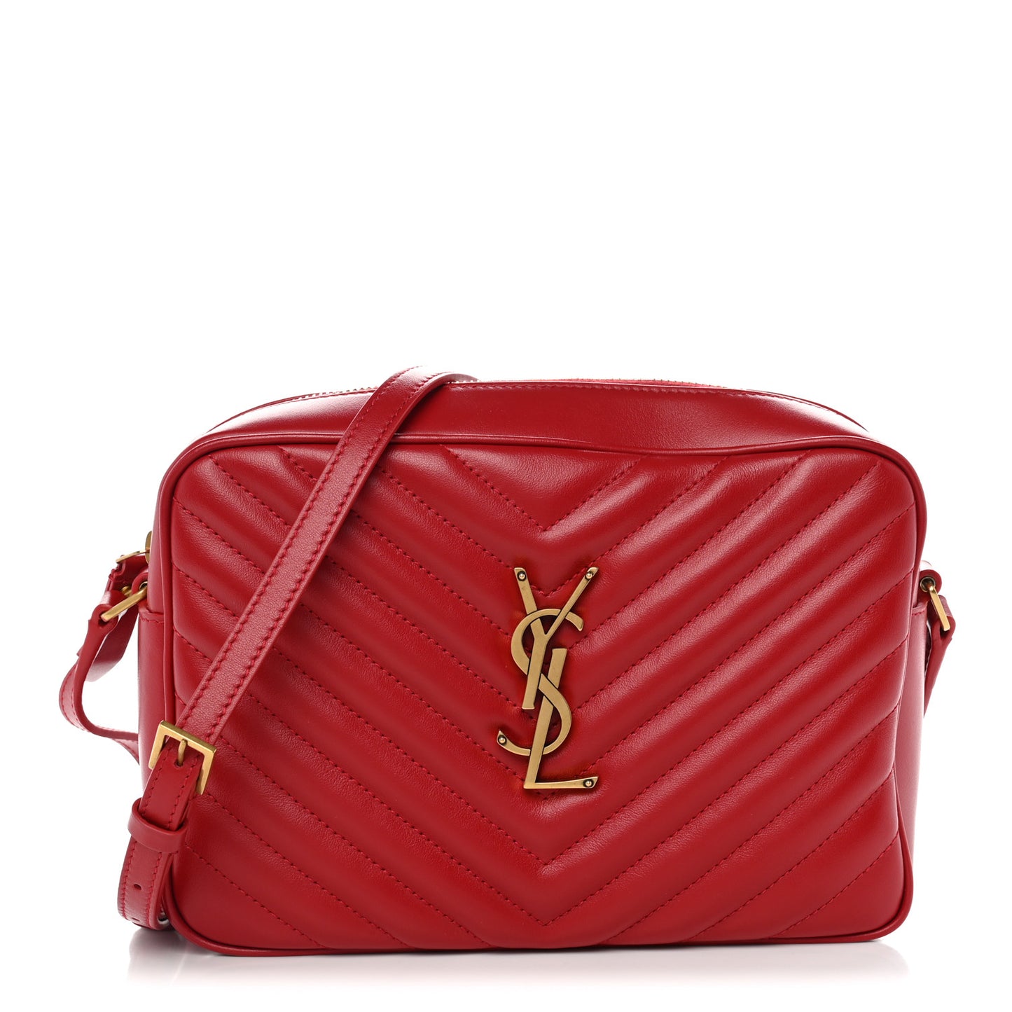 Calfskin Matelasse Monogram Lou Camera Bag Rouge Eros