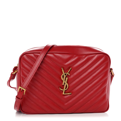 Saint Laurent Calfskin Matelasse Monogram Lou Camera Bag Rouge Eros 1 of 10