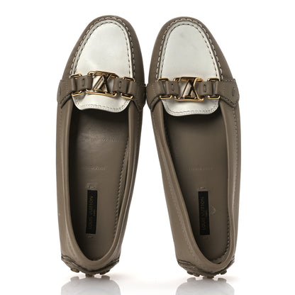 Louis Vuitton Calfskin Oxford Loafers 37.5 Beige White 2 of 17
