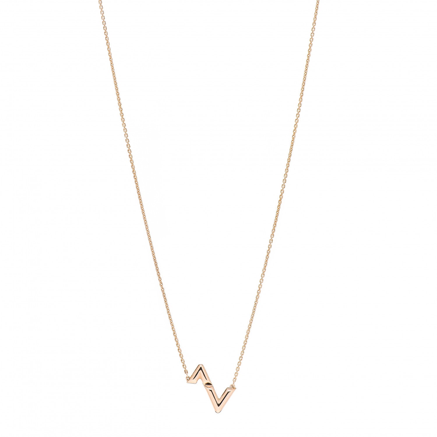 Louis Vuitton 18K Pink Gold LV Volt Upside Down Pendant Necklace 1 of 7