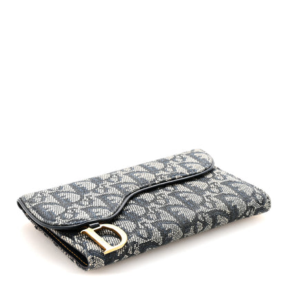 Christian Dior Monogram Saddle Large Zipped Wallet Blue 4 of 7
