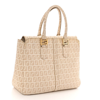 Fendi Zucchino Spalmati Forever Tote Crema Ecru 3 of 17