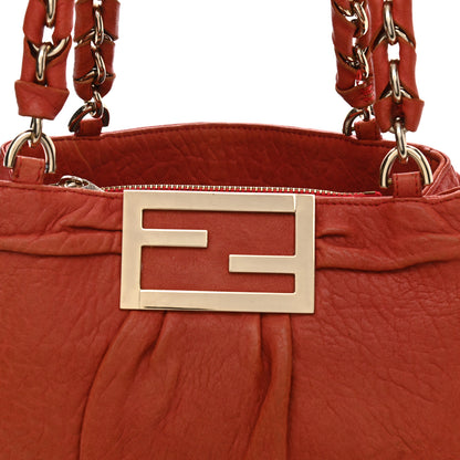 Fendi Crinkled Lambskin Small Mia Tote Red 7 of 11