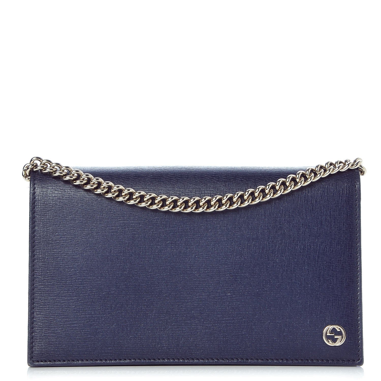 Gucci Textured Calfskin Medium Betty Chain Wallet Blue 1 of 9