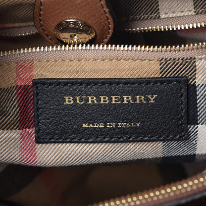 Burberry Suede House Check Camoflauge Medium Banner Tote Tan 6 of 11