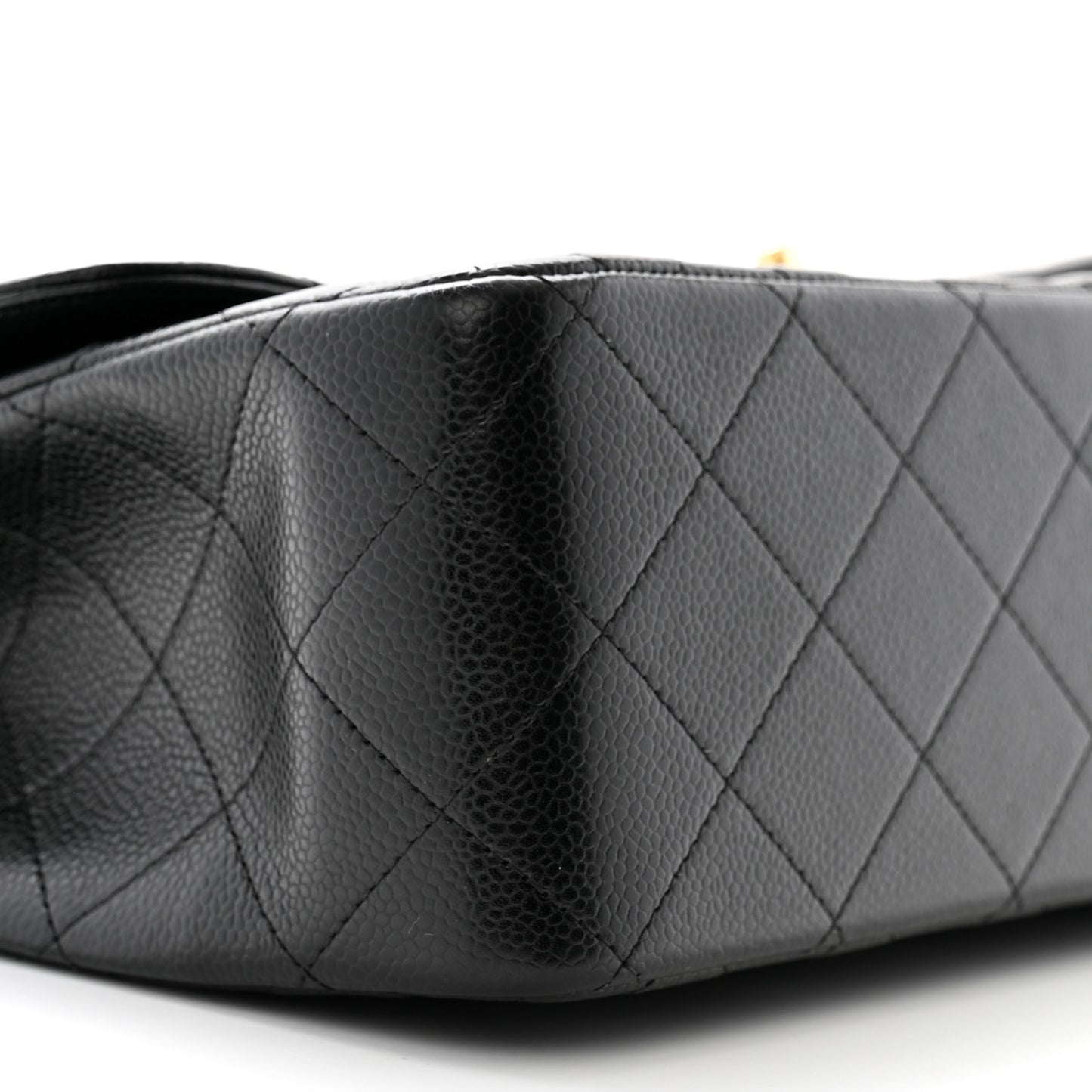 Caviar Quilted Jumbo Double Flap Black