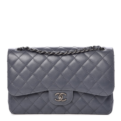 Chanel Caviar Quilted Jumbo Double Flap Blue 1 of 11