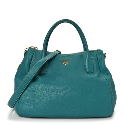 Prada Vitello Daino Shopping Tote Green 1 of 10
