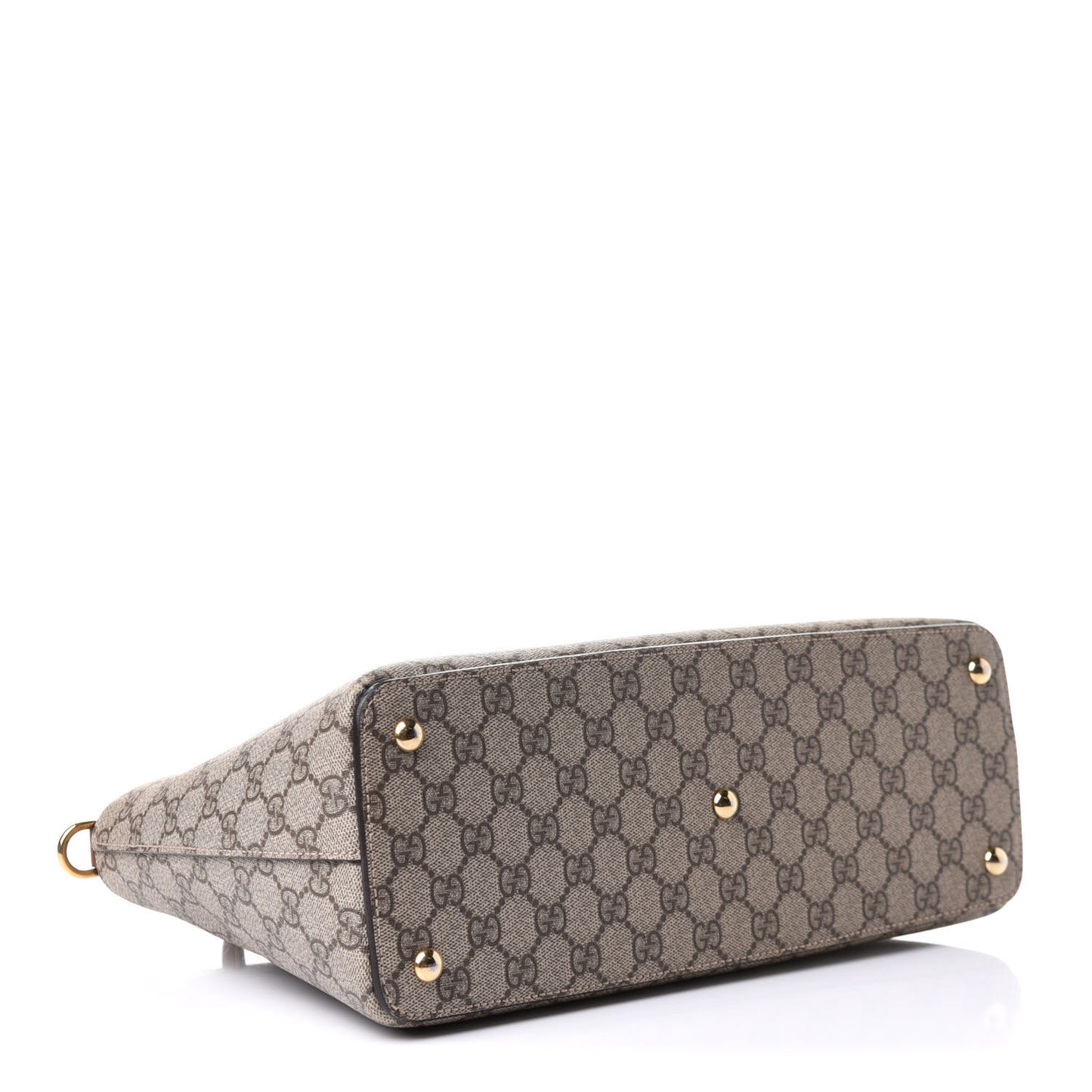 GG Supreme Monogram Medium Zip Top Tote Brown