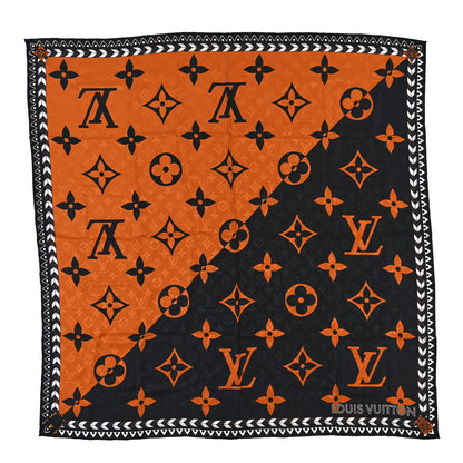 Louis Vuitton Silk Cashmere Monogram Crafty Shawl Black 1 of 3