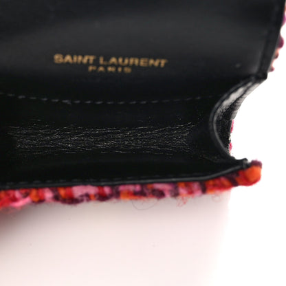 Saint Laurent Tweed Woven Quadrillage Monogram Airpods Pro Case Rose Red 5 of 7