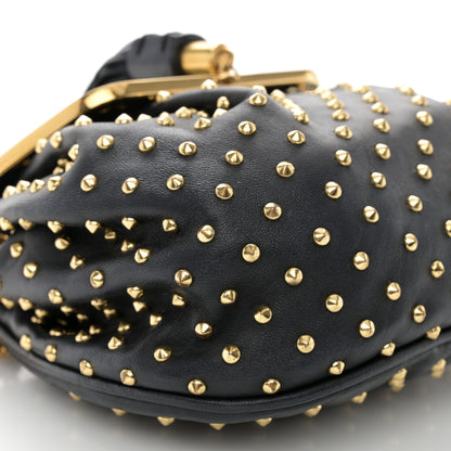 Alexander McQueen Nappa Studded Skull Box Chain Clutch Black Gold 6 of 13