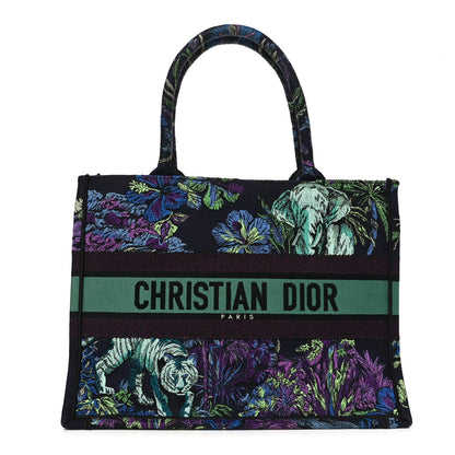 Christian Dior Canvas Embroidered Medium Toile de Jouy Voyage Book Tote Blue Multicolor 1 of 10