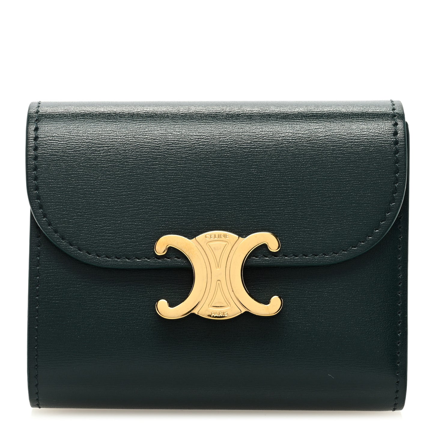 Shiny Calfskin Small Triomphe Wallet Amazone