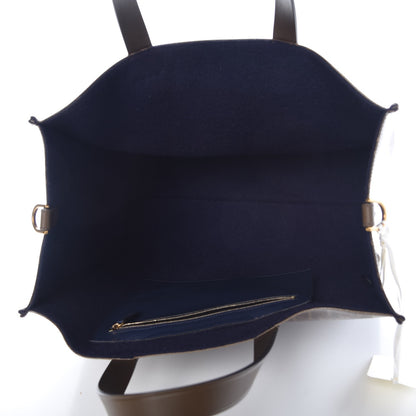 Fendi X FILA Glazed Fabric FF 1974 Mania Shopping Tote Bag Mogano Panna Blueberry 5 of 7