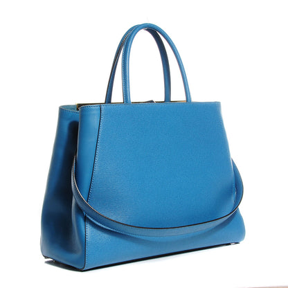 Fendi Vitello Elite Medium 2Jours Tote Turquoise 3 of 12