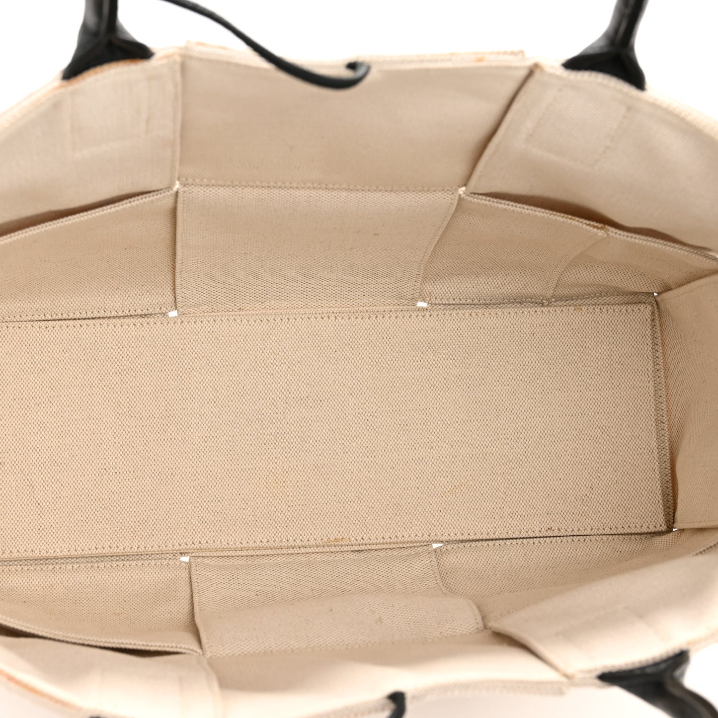 Canvas Maxi Intrecciato Medium Arco Tote Beige Black