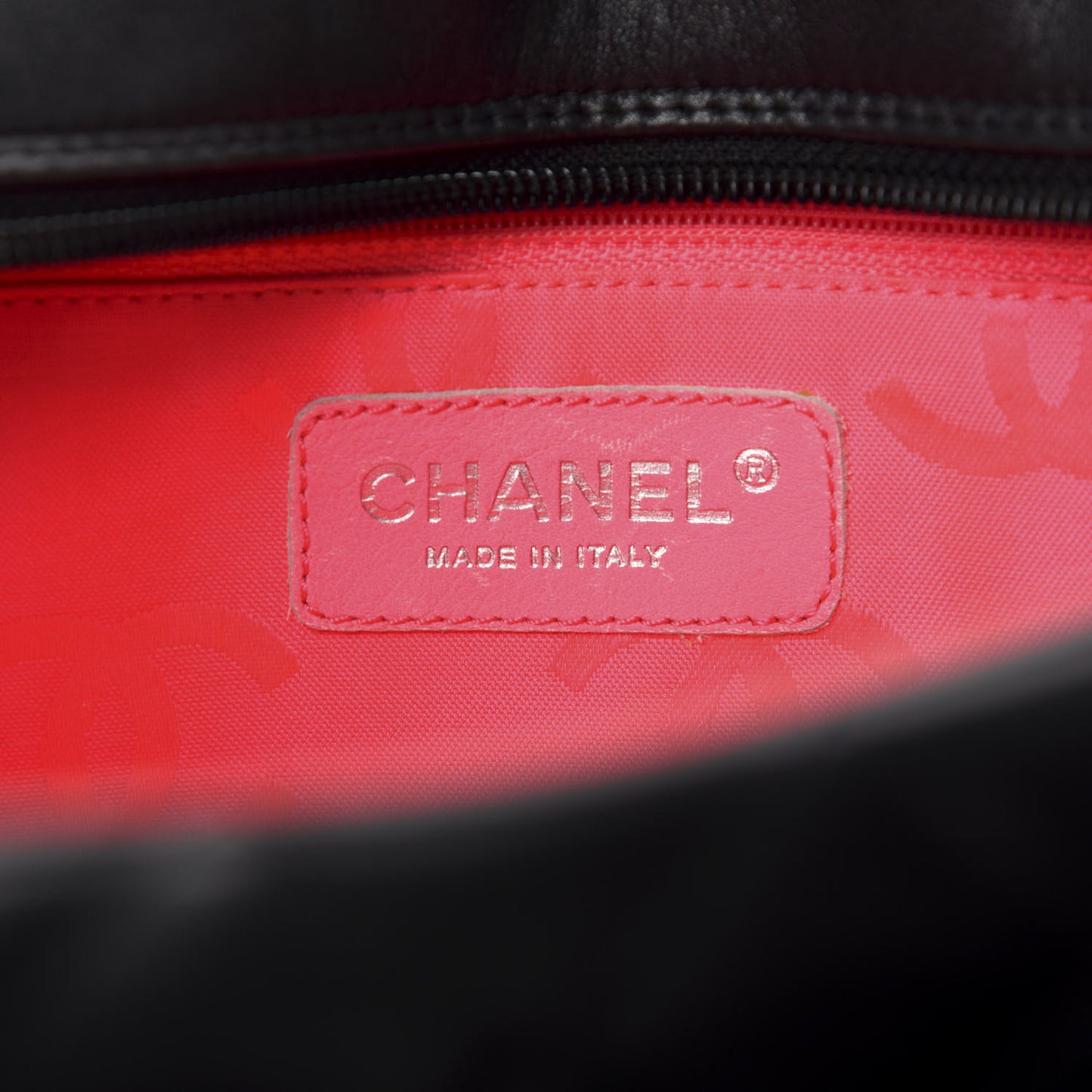 Calfskin Quilted Small Cambon Multipocket Reporter Black