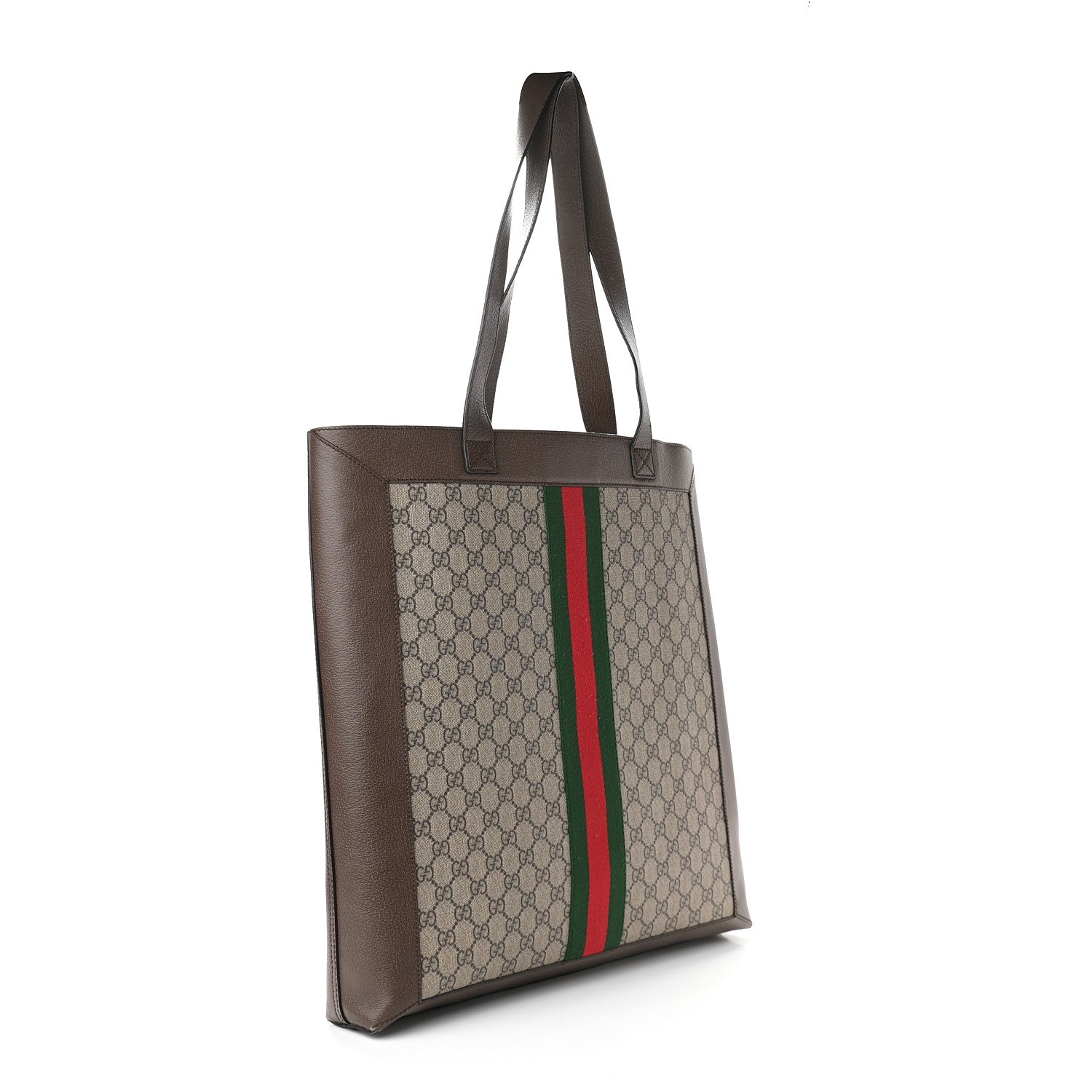 Gucci GG Supreme Monogram Web Large DIY Ophidia Vertical Shopping Tote Brown 3 of 9