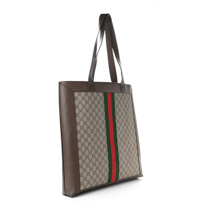 Gucci GG Supreme Monogram Web Large DIY Ophidia Vertical Shopping Tote Brown 3 of 9