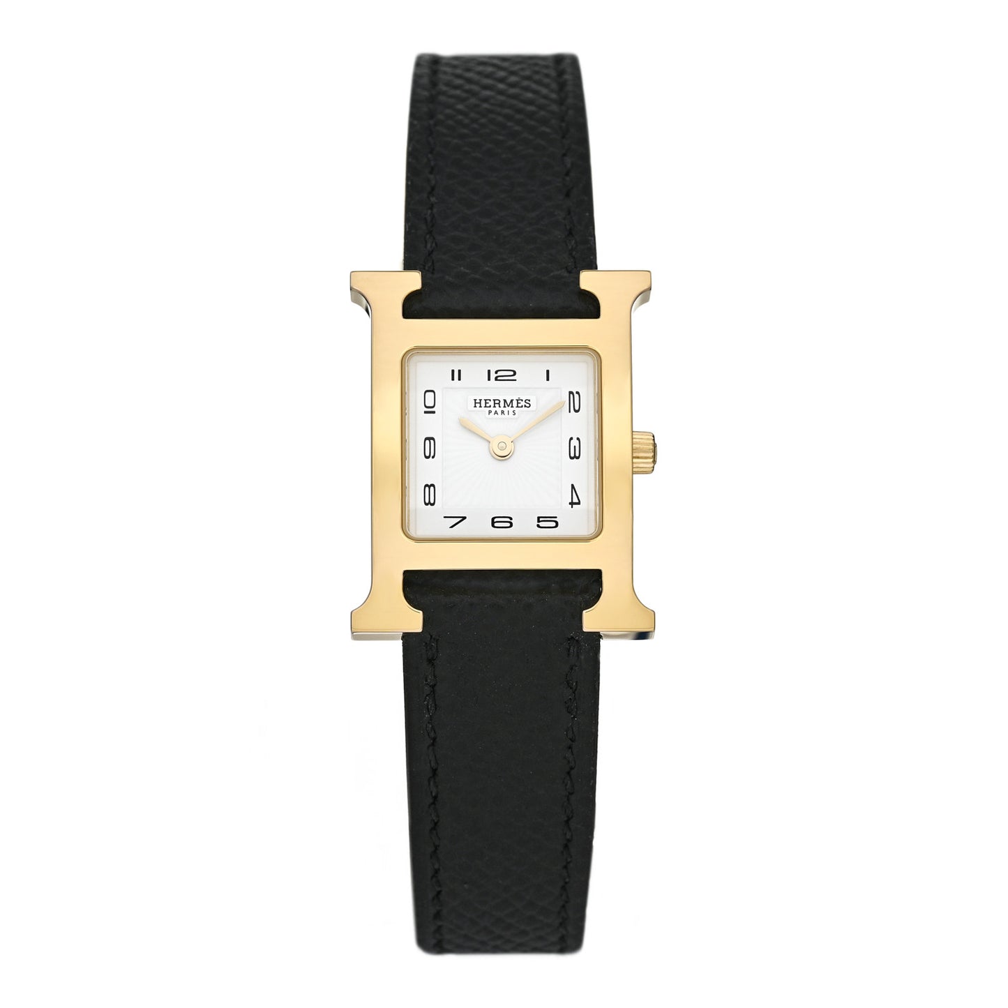 Stainless Steel Epsom 21mm Heure H Hour Quartz Watch Noir