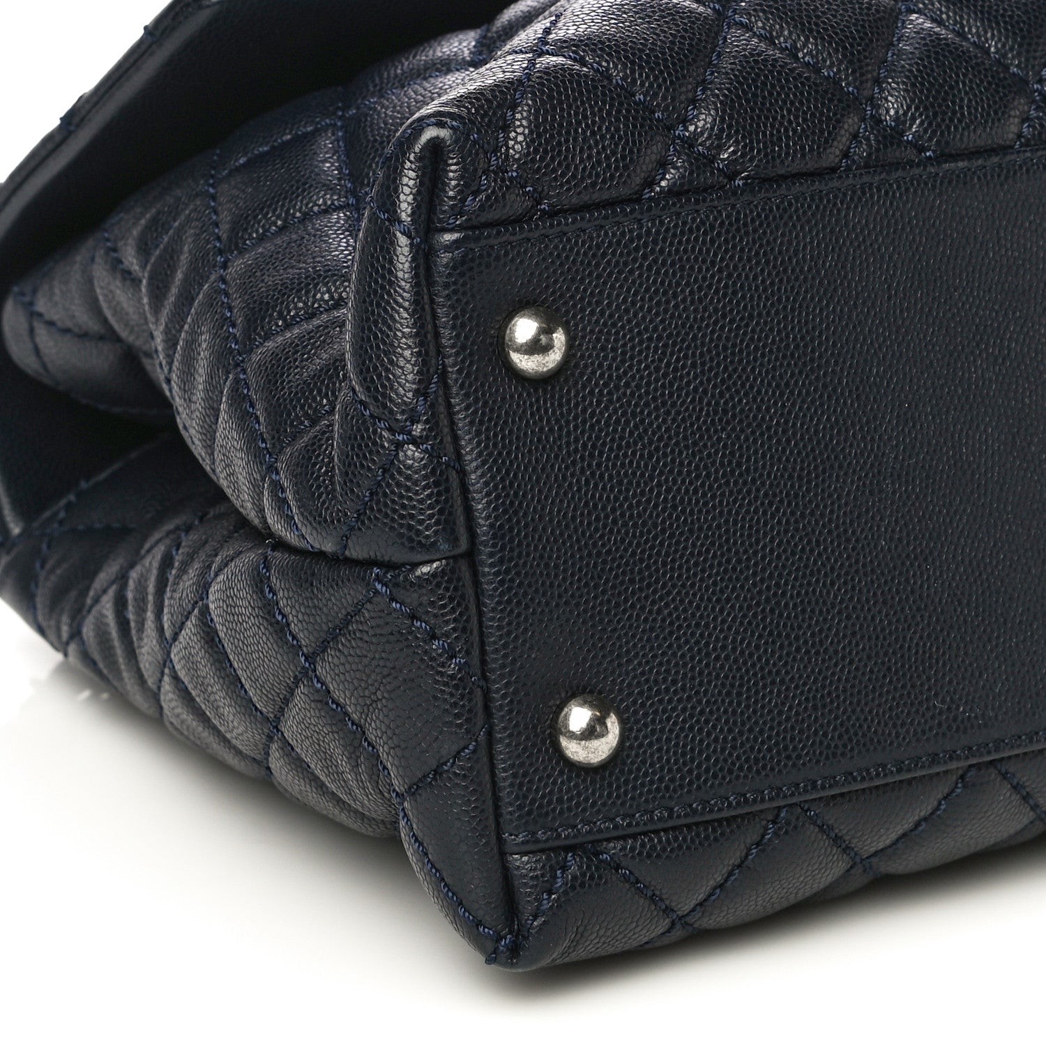 Chanel Caviar Quilted Medium Coco Handle Flap Navy Blue 9 of 14