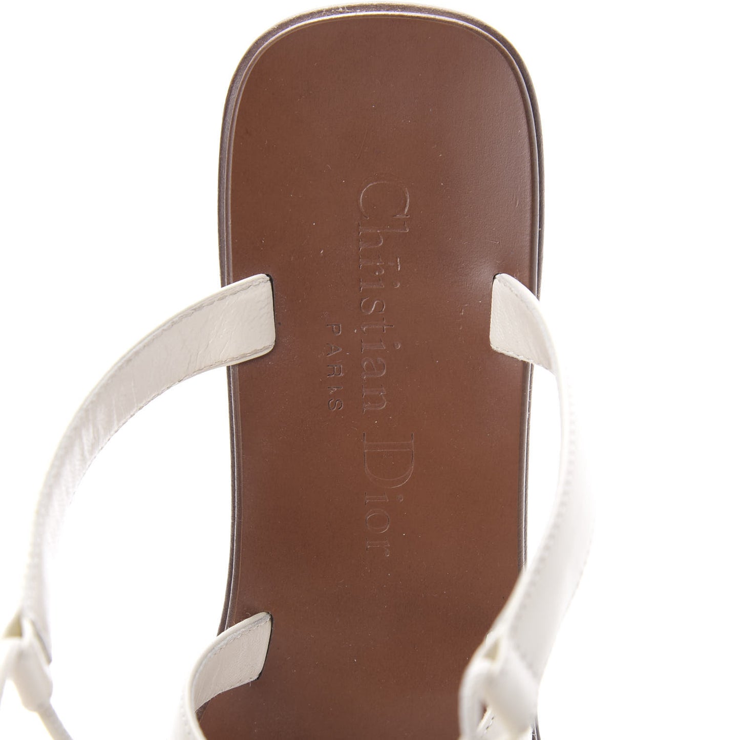 Calfskin Dior Zodiac Sandals 35 Off White