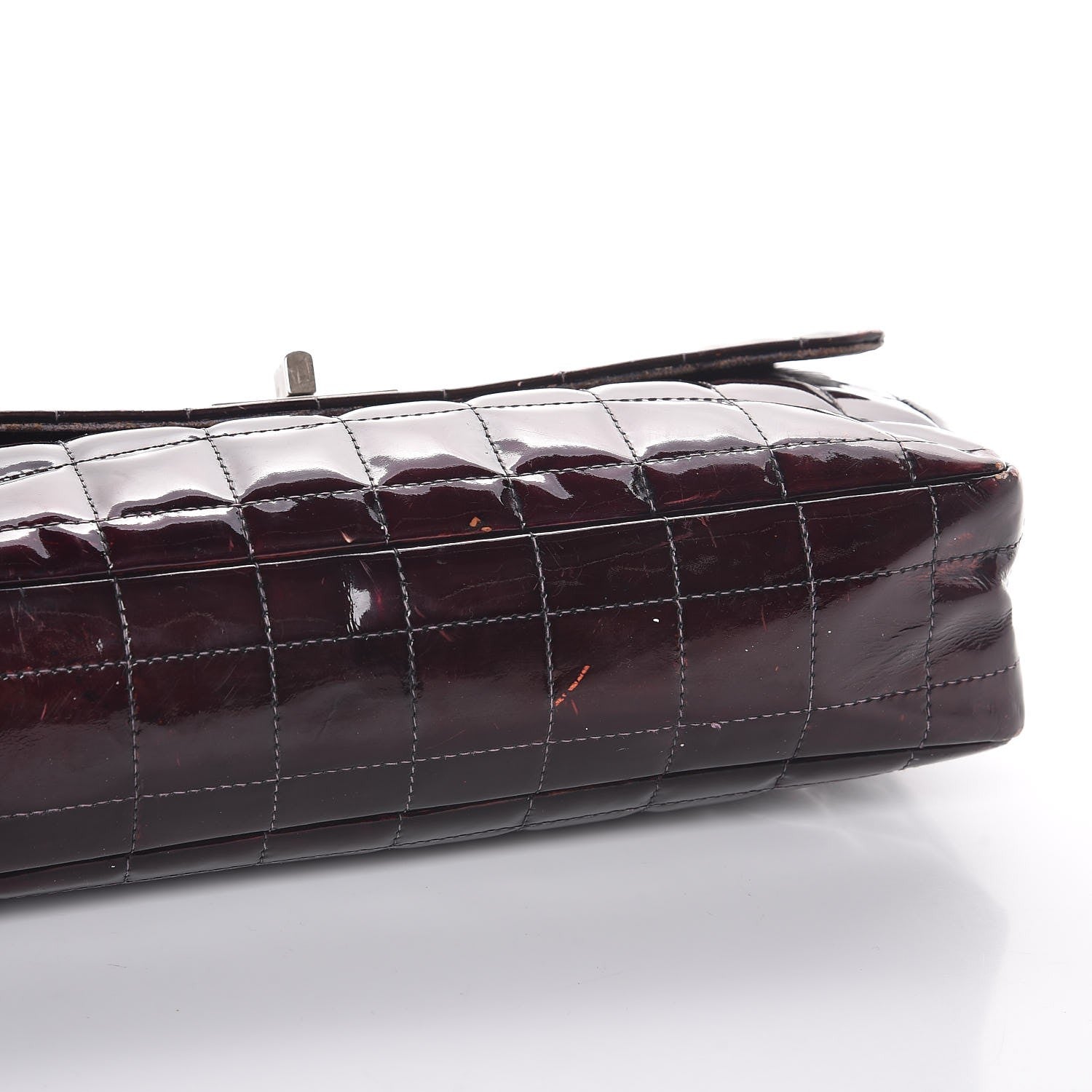 Chanel Patent Chocolate Bar Mademoiselle Flap Burgundy 12 of 18