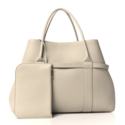 Loro Piana Grained Calfskin Large Ghiera Shopper Tote Light Travertine Sun Gold 3 of 11