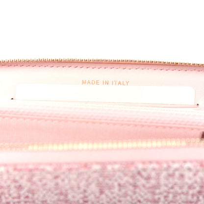 Chanel Lurex Canvas Deauville Medium Zip Around Wallet Pink 7 of 9