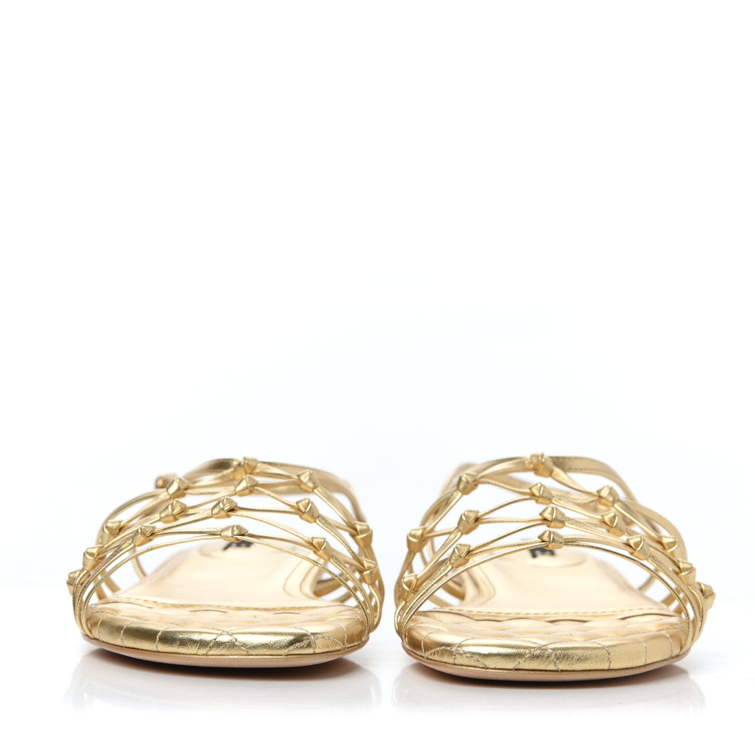 Chanel Laminated Lambskin CC Sandals 39.5 Gold 4 of 30