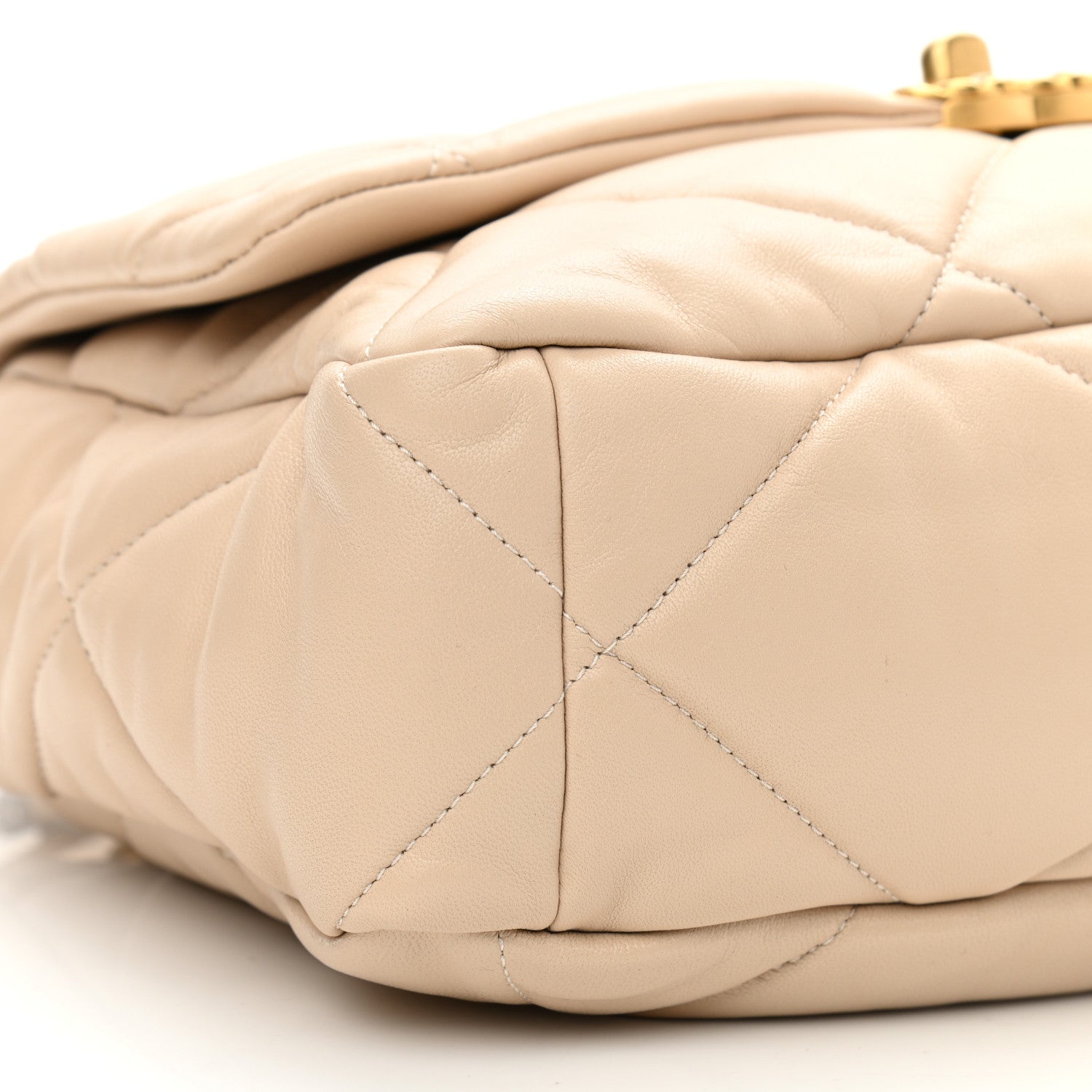 Chanel Lambskin Quilted Large Chanel 19 Flap Beige 9 of 11