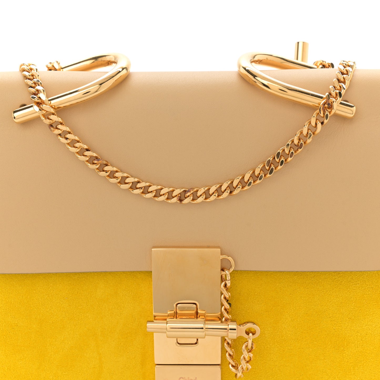 Suede Smooth Calfskin Mini Drew Shoulder Bag Cork Beige