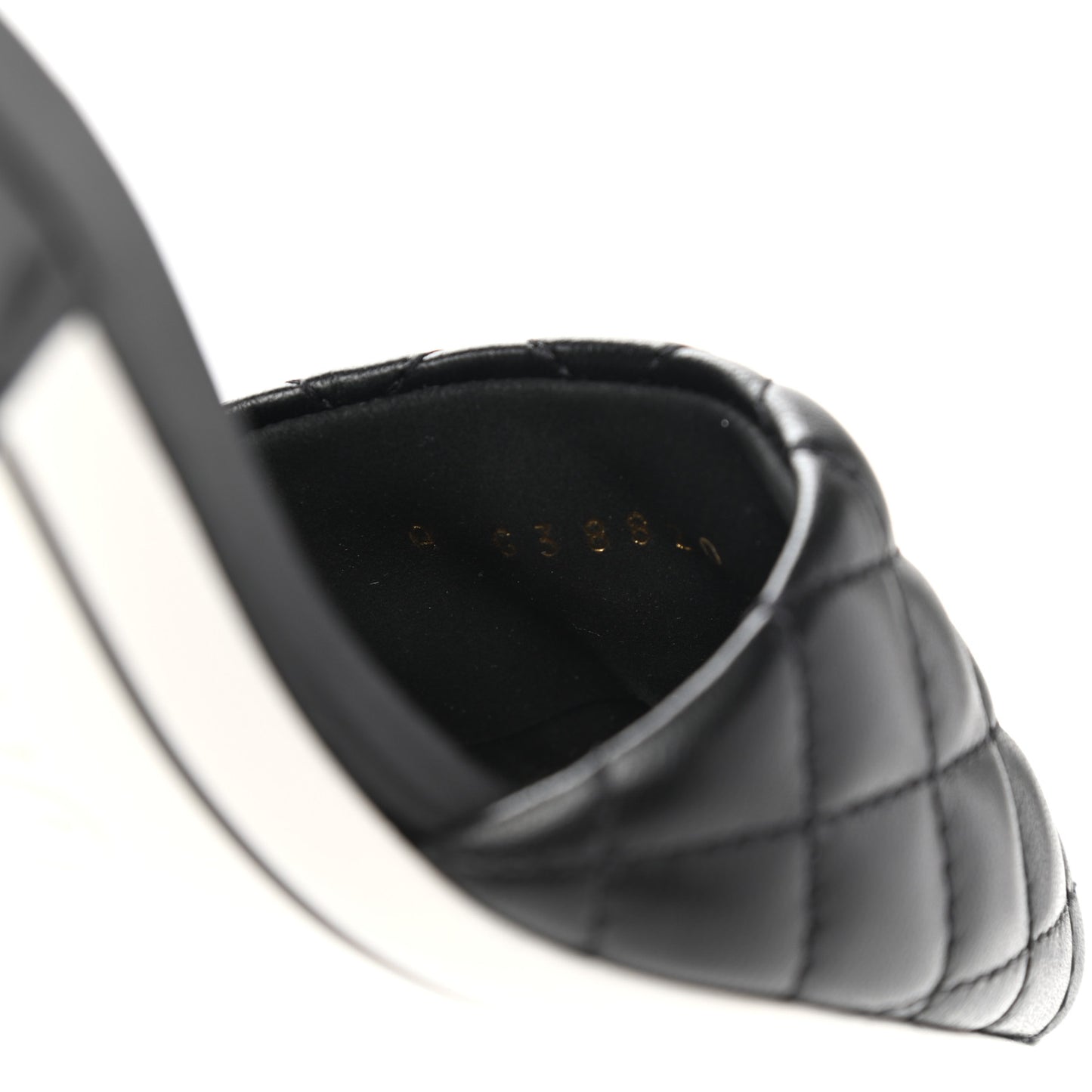 Lambskin Quilted Textured CC Mules 38 Black