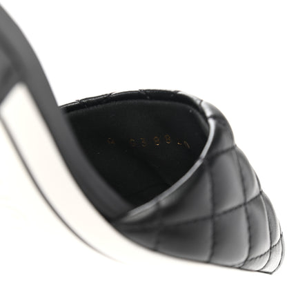 Chanel Lambskin Quilted Textured CC Mules 38 Black 8 of 9