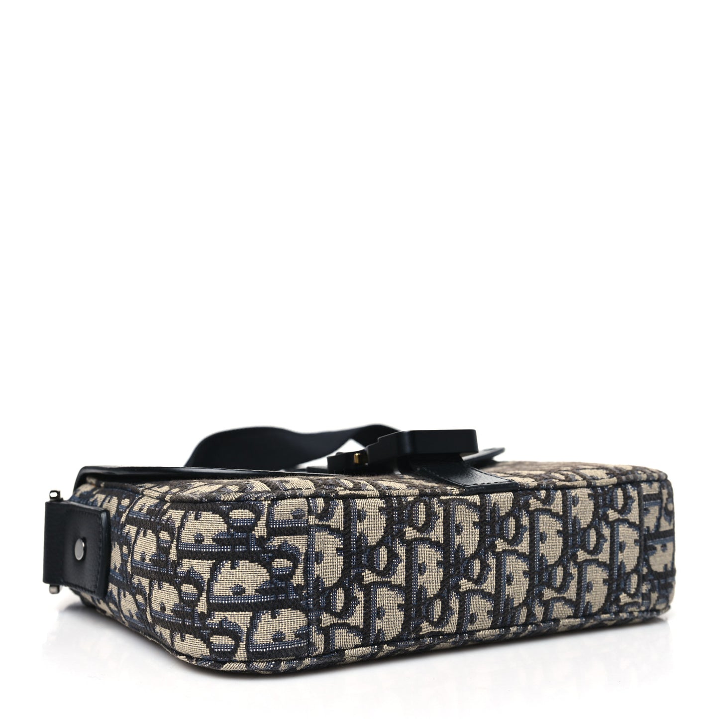Oblique Jacquard Grained Calfskin Small Saddle Messenger Bag