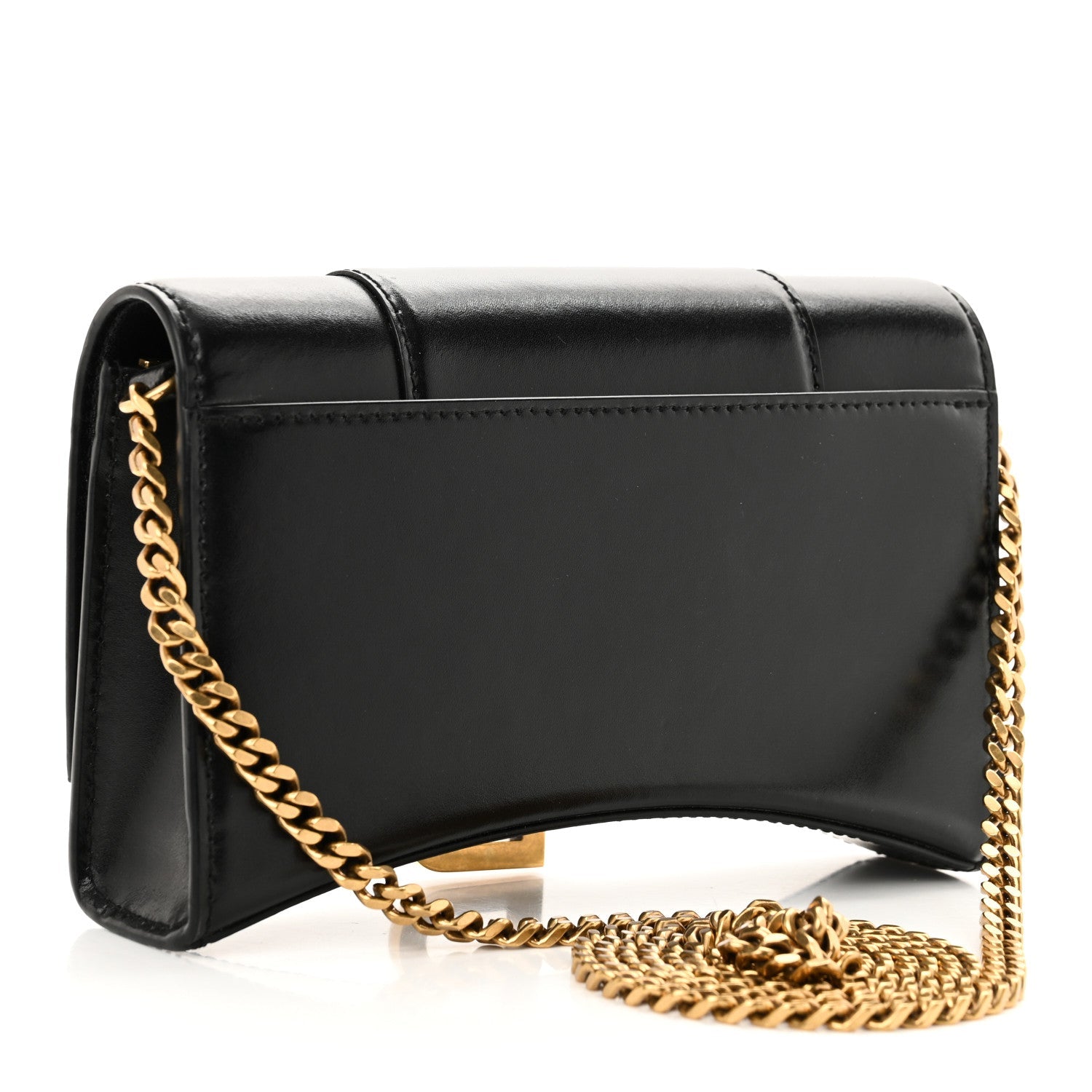 Balenciaga Shiny Box Calfskin Hourglass Chain Bag Black 3 of 9