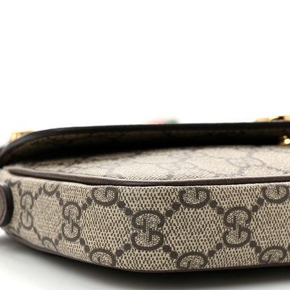 Gucci GG Supreme Monogram Textured Dollar Calfskin Web Mini Ophidia Envelope Shoulder Bag Beige Ebony 8 of 10