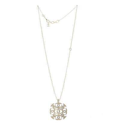 Chanel Crystal CC Pendant Necklace Gold 4 of 5