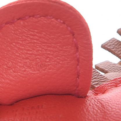 Hermes Milo Lambskin Grigri Rodeo Horse Bag Charm PM Rouge Indien Gold Bougainvillea 3 of 5