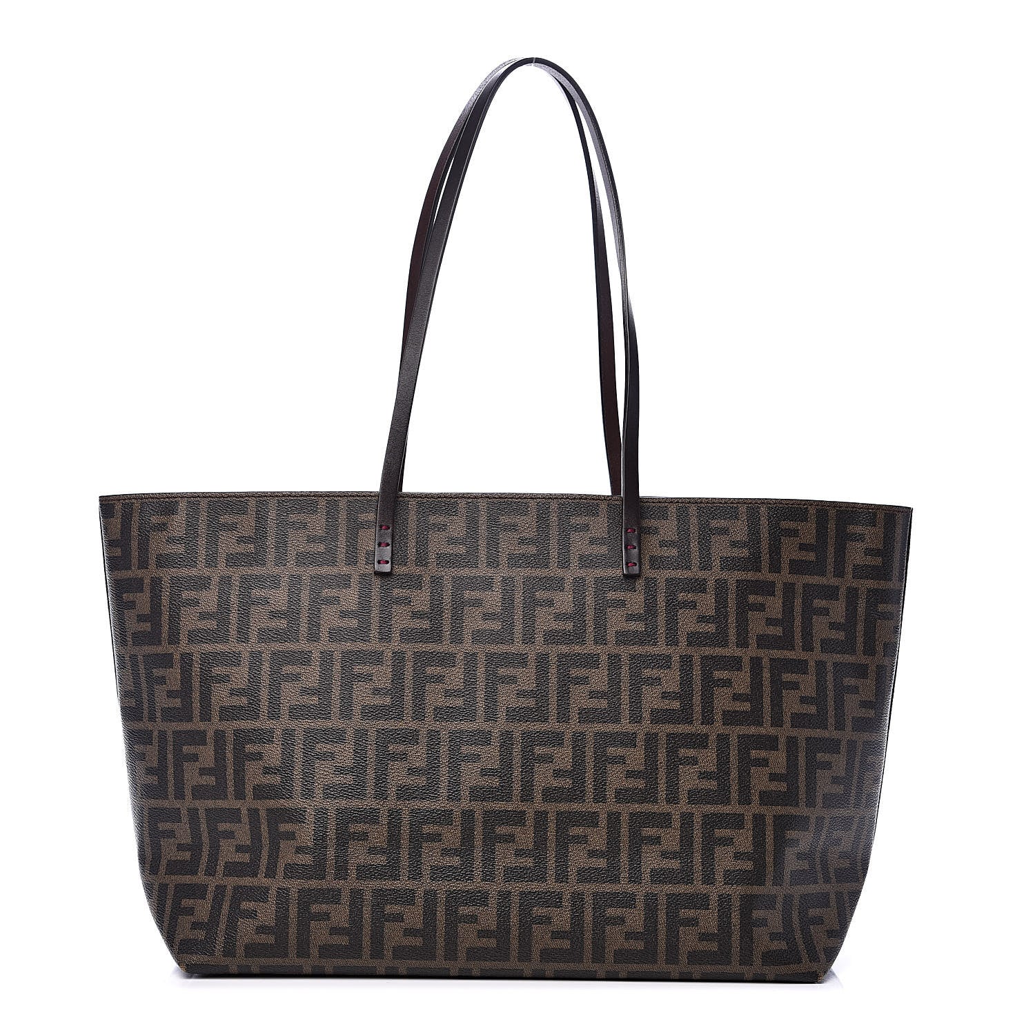 Fendi Zucca Spalmati Medium Roll Tote Tobacco Fuxia 1 of 11