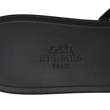 Hermes Rubber Chaine d'Ancre Rivage Sandals 38 Black 6 of 7