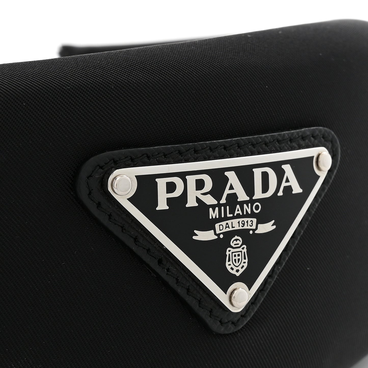 Re-Nylon Metal Triangle Logo Headband Black