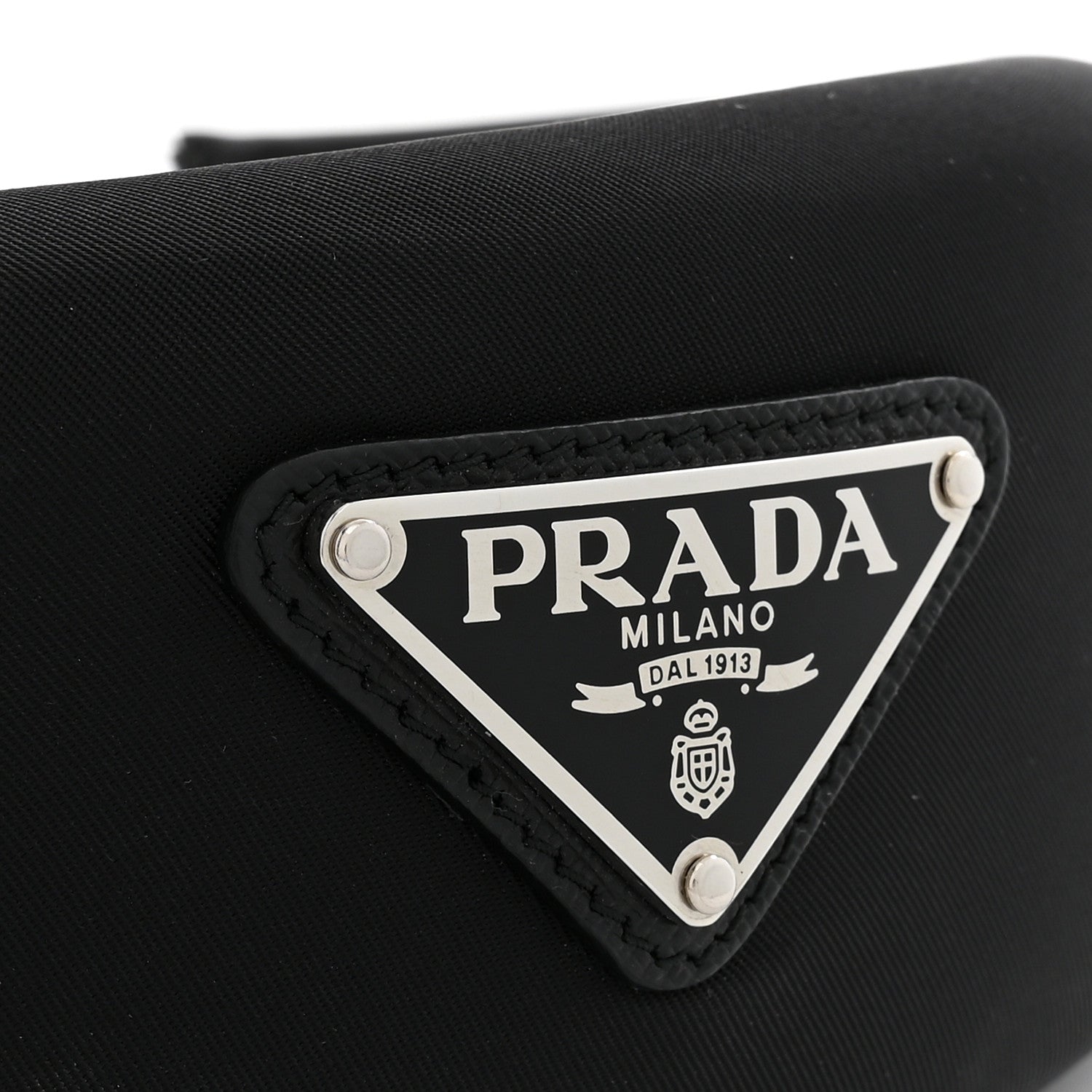 Prada Re-Nylon Metal Triangle Logo Headband Black 4 of 7